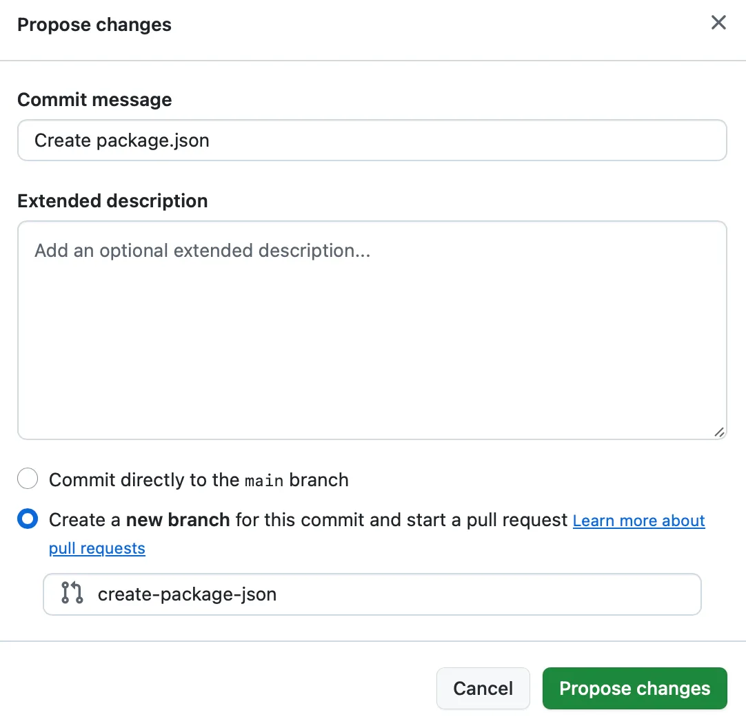Propose changes with the GitHub UI